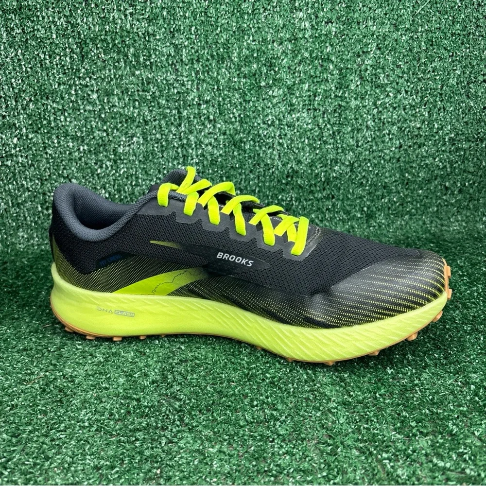 Brooks Catamount Trail Running Lace Up Shoes Black Yellow Mens Size 10 - Picture 6 of 12